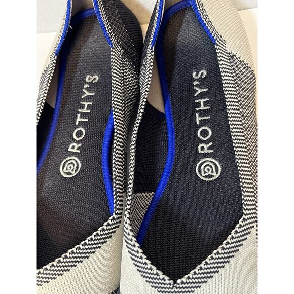 ROTHYS Size 8.5 “THE FLAT” Retired BUFFALO PLAID‎ Round Cap Toe Blk/Wht Slip On - Picture 5 of 9